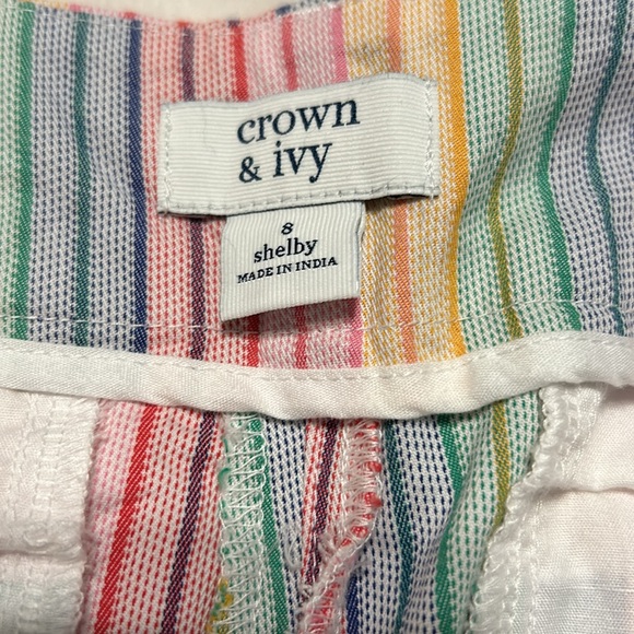 Crown & Ivy Shelby colorful rainbow stripe shorts - Picture 14 of 14
